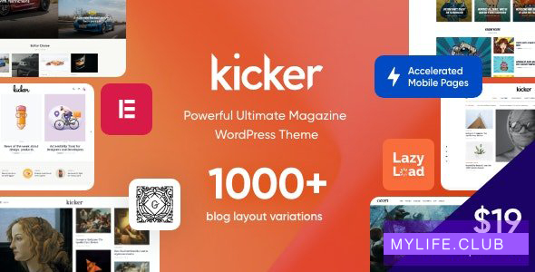 Kicker v1.3.2 – Multipurpose Blog Magazine WordPress Theme + Gutenberg 【nulled】