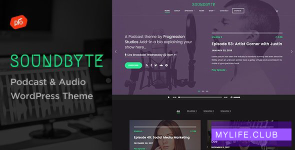 Soundbyte v3.8 – Podcast/Audio WordPress Theme