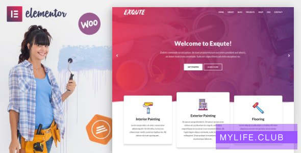 Exqute v1.8 – Painting Company WordPress Theme