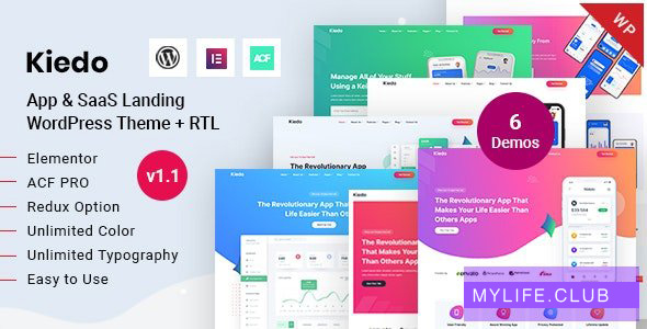 Kiedo v1.1 – App & SaaS Landing WordPress Theme