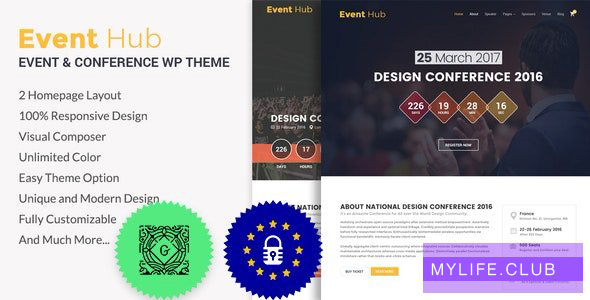 Event Hub v1.1.1 – Event, Conference WordPress Theme