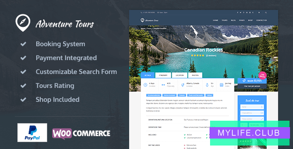 Adventure Tours v4.1.5 – WordPress Tour/Travel Theme