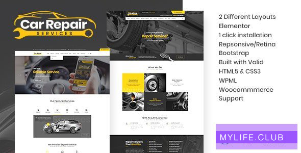 Car Repair Services & Auto Mechanic v3.8 – WordPress Theme + RTL 【nulled】