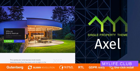 Axel v1.0.6 – Single Property Real Estate Theme