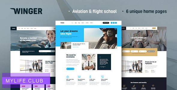 Winger v1.0.2 – Aviation & Flight School WordPress Theme