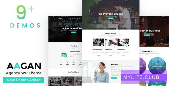 Aagan v2.5 – Agency, Startup WordPress Theme