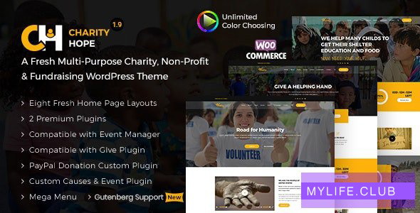 Charity Hope v1.9 – Non-Profit & Fundraising WordPress Charity Theme