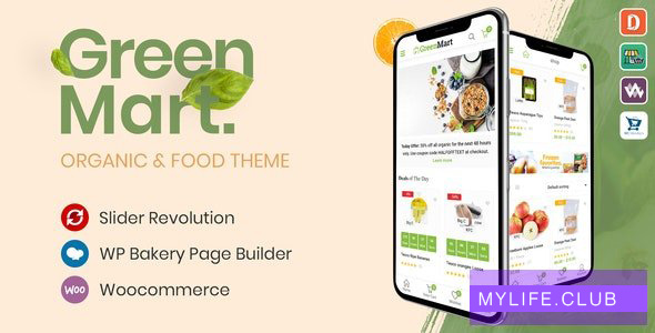 GreenMart V4.0.3  – 有机＆amp;食物Woocommerce WordPress主题