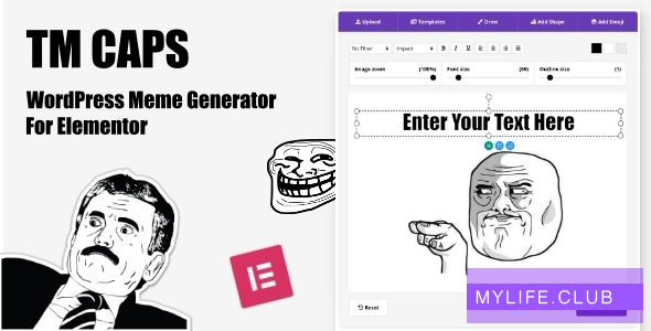 TM CAPS V1.2  –  Elementor的WordPress Meme Generator