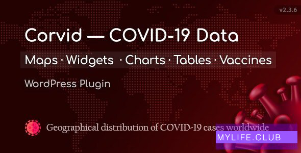 Corvid v2.3.6 – Covid-19 data Maps & Widgets for WordPress