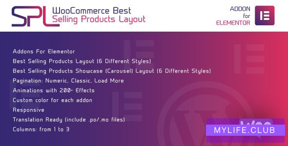 WooCommerce Best Selling Products Layout for Elementor v1.0.0 – WordPress Plugin