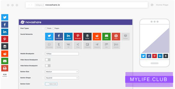 Novashare v1.0.9 – WordPress Social Sharing Plugin