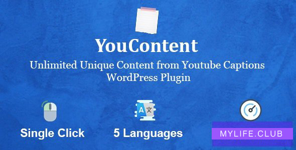 YouContent v1.0 – Unlimited Unique Content Generator from Youtube Captions