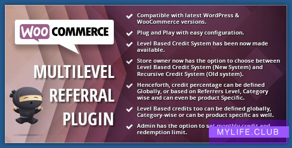 WooCommerce Multilevel Referral Affiliate Plugin v2.1.5 【nulled】