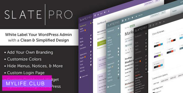 Slate Pro v1.1.8 – A White Label WordPress Admin Theme