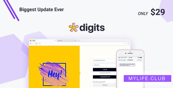 Digits v7.3.0.7 – WordPress Mobile Number Signup and Login 【nulled】