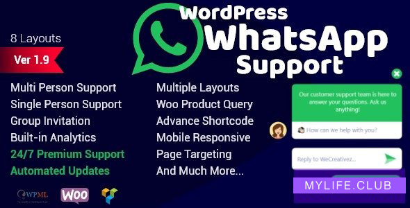 WordPress WhatsApp Support v1.9.2 【nulled】