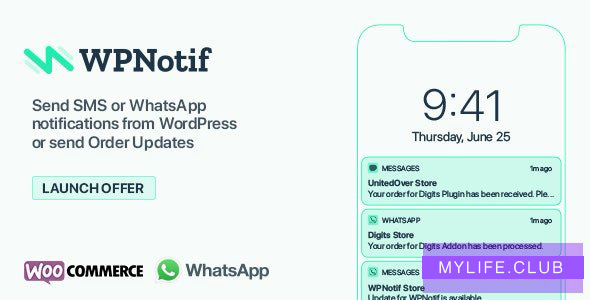 WPNotif v2.0.0.3 – WordPress SMS & WhatsApp Notifications 【nulled】