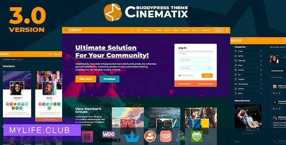 Cinematix v3.2  –  Buddypress Nouveau会员主题