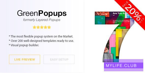 Green Popups (formerly Layered Popups) v7.3.3 –  WordPress的弹出插件