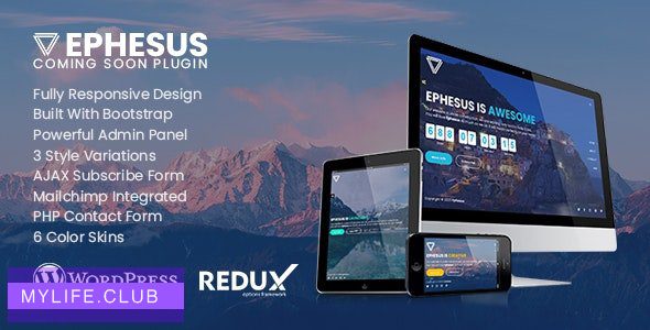 Ephesus v1.3 – Creative Coming Soon WordPress Plugin