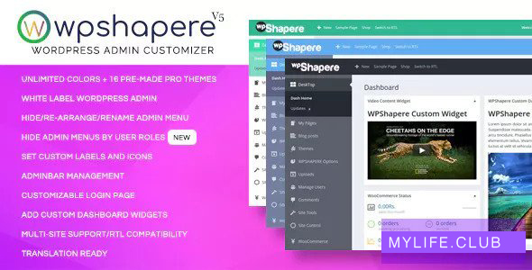 WPShapere v6.1.18 – WordPress Admin Theme 【nulled】