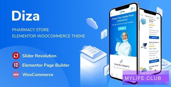 Diza v1.1.14 – Pharmacy Store Elementor WooCommerce Theme